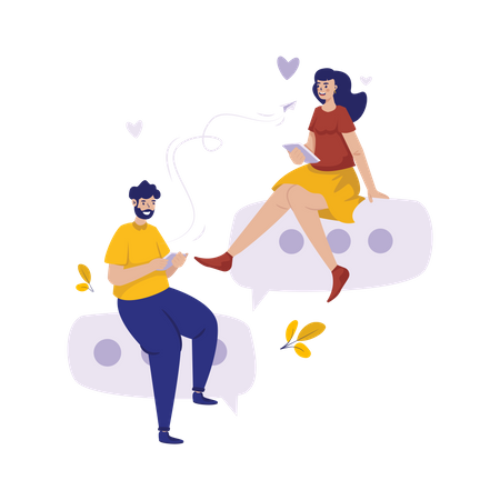 Dating chat online  Illustration