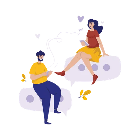 Dating chat online  Illustration