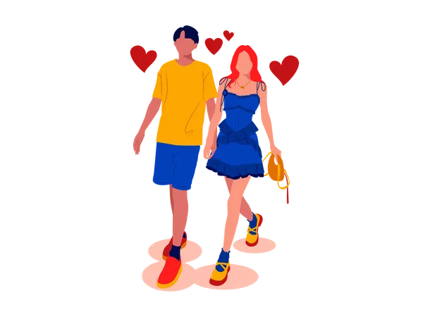 Dating Couple  Illustration