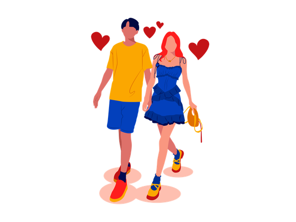 Dating Couple  Illustration