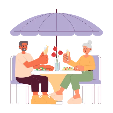 Dating elderly  Illustration
