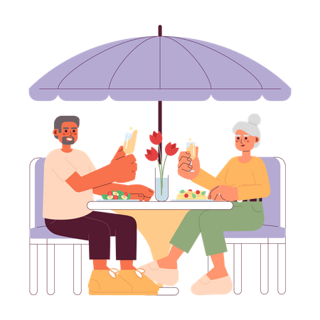 Dating elderly  Illustration