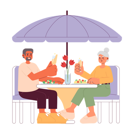 Dating elderly  Illustration