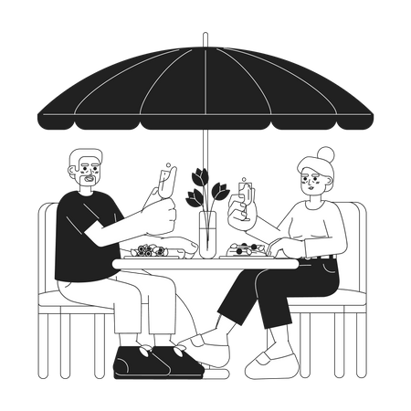 Dating elderly  Illustration