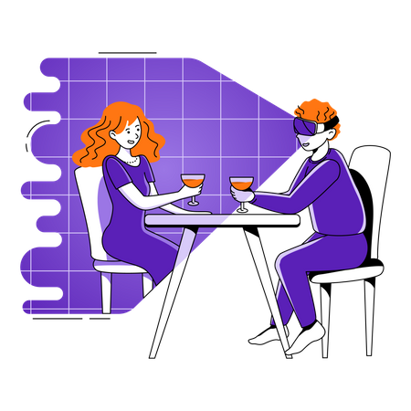 Dating im Metaversum  Illustration