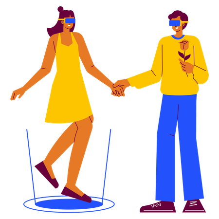 Dating im Metaversum  Illustration