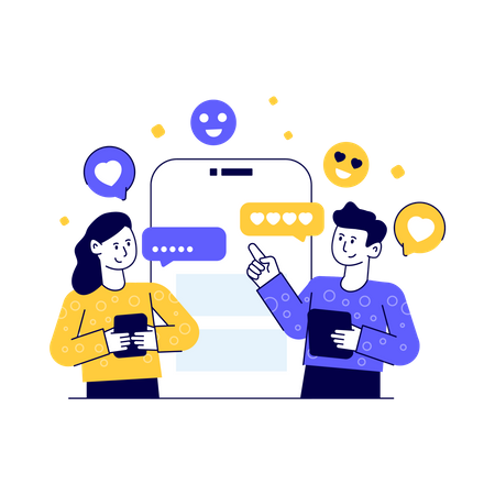 Dating über soziale Medien  Illustration