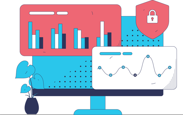 Datos de análisis de negocios en línea  Ilustración