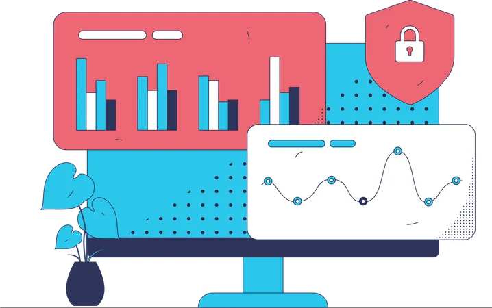 Datos de análisis de negocios en línea  Ilustración