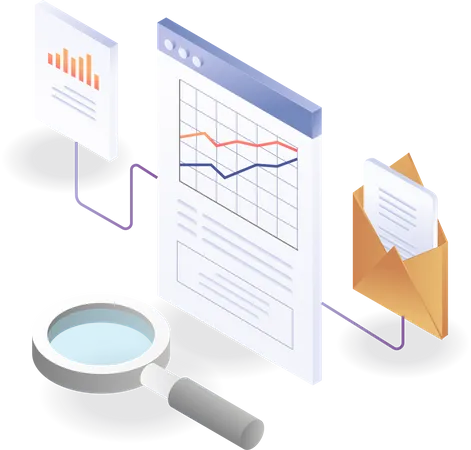 Datos de análisis de red de correo electrónico  Illustration