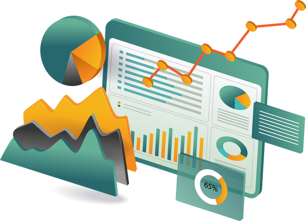 Datos sobre el crecimiento de los negocios en línea  Ilustración