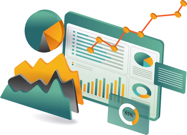 Datos sobre el crecimiento de los negocios en línea  Ilustración