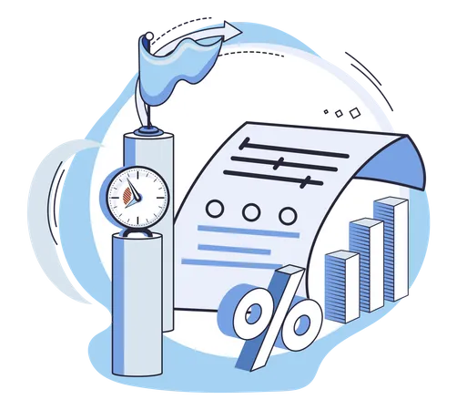 Datos de crecimiento empresarial  Ilustración