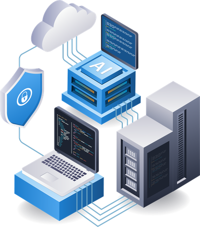 Datos del servidor en la nube  Illustration