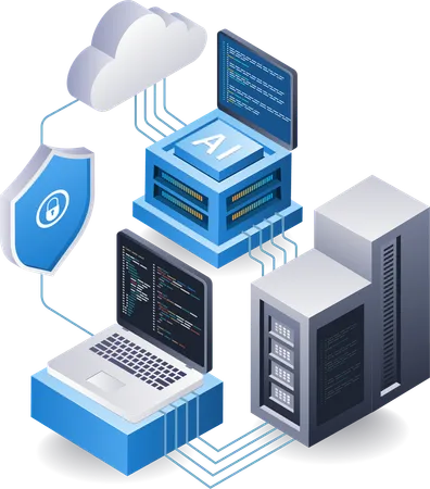 Datos del servidor en la nube  Illustration