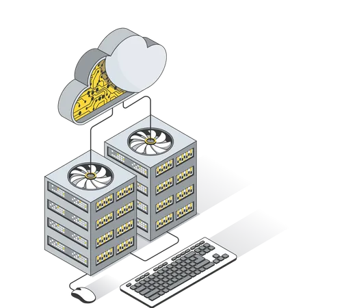 Datos en la nube  Ilustración