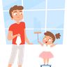 illustration daughter and dad