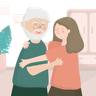 illustration for daughter hug dad
