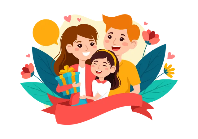 International Day Of Family Vector Illustration With Mom Dad And Children Character To Happiness And Love Celebration In Flat Kids Cartoon Background Illustration