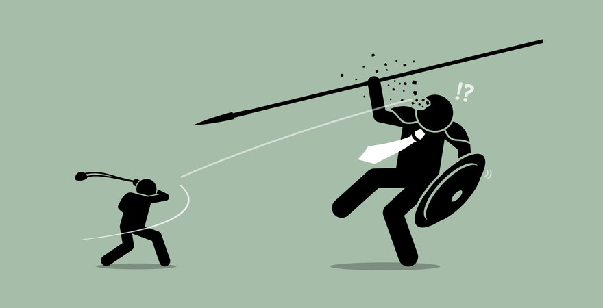 David versus Goliath Illustration