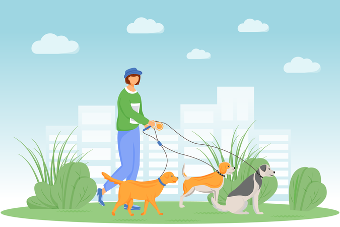 Day care and pet sitting  Illustration