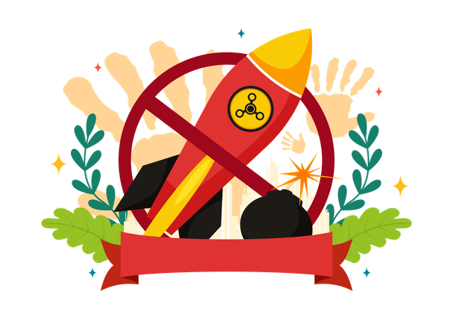 Day for the Elimination of Nuclear Weapon  Illustration