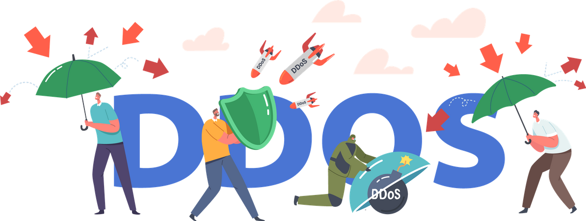 DDoS attack protection Illustration