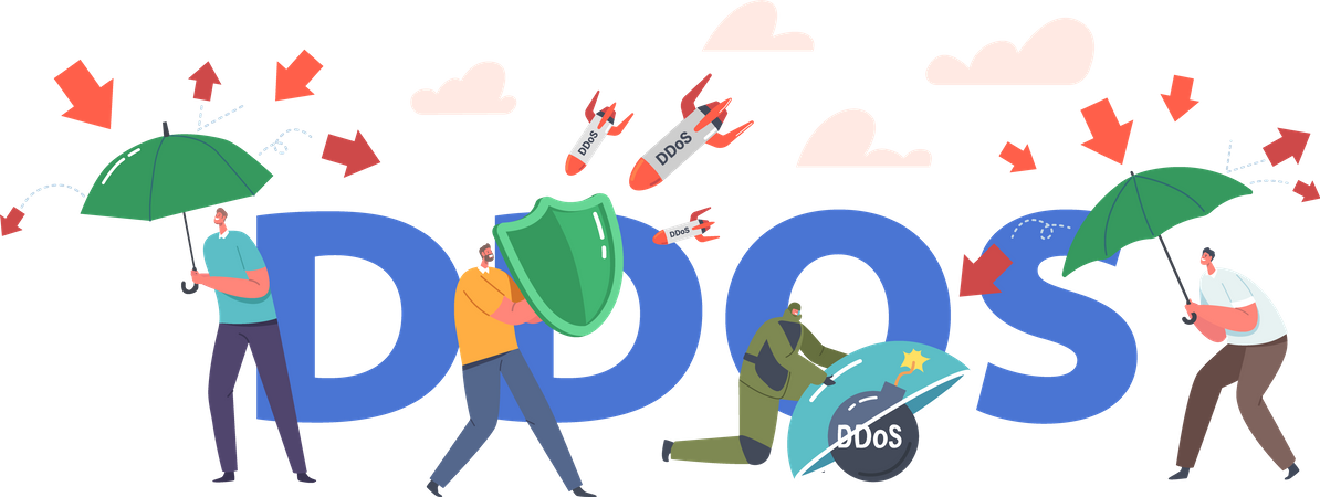 DDoS attack protection  Illustration