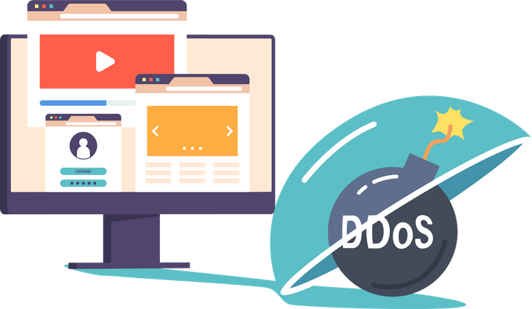 DDoS protection for website  Illustration