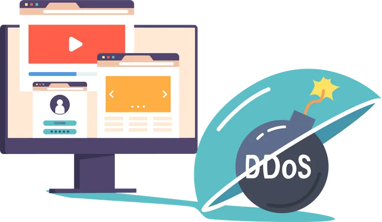 DDoS protection for website  Illustration