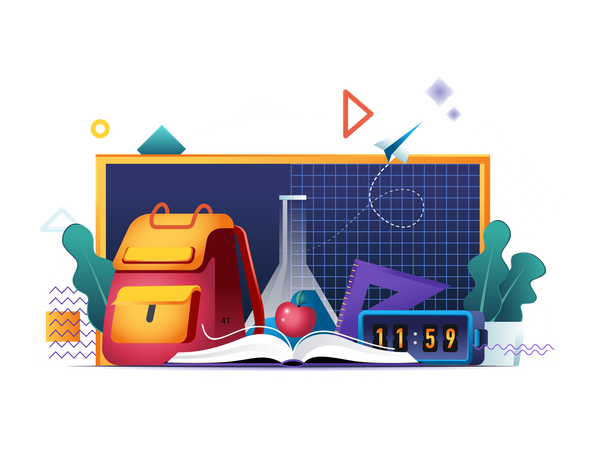 De volta à escola  Ilustração