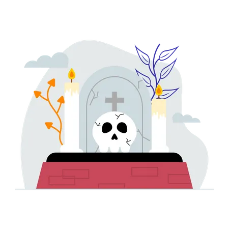 Dead cemetery Illustration