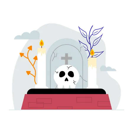 Dead cemetery  Illustration