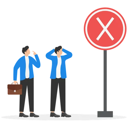 Dead End In Career Path Business Confused Vector Illustration Illustration