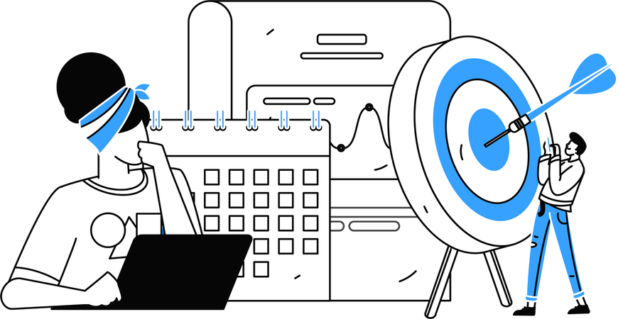 Deadline goals set by business person  Illustration