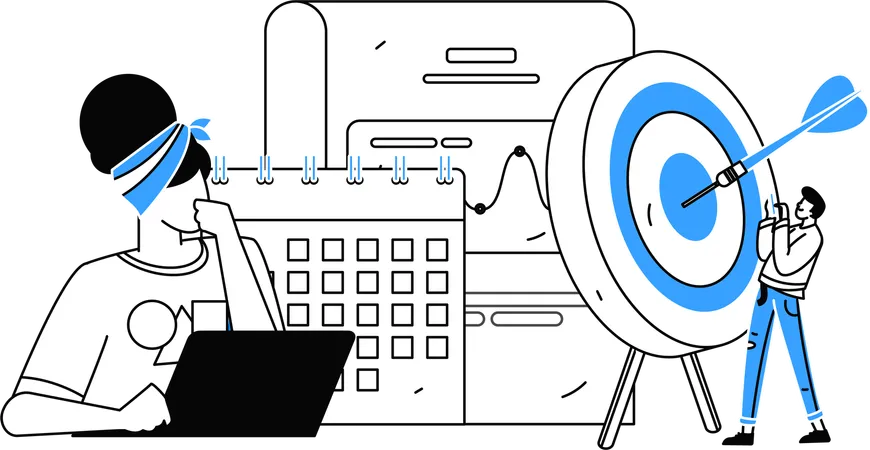 Deadline goals set by business person  Illustration