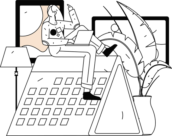 フリーランサーが設定した締め切り  イラスト