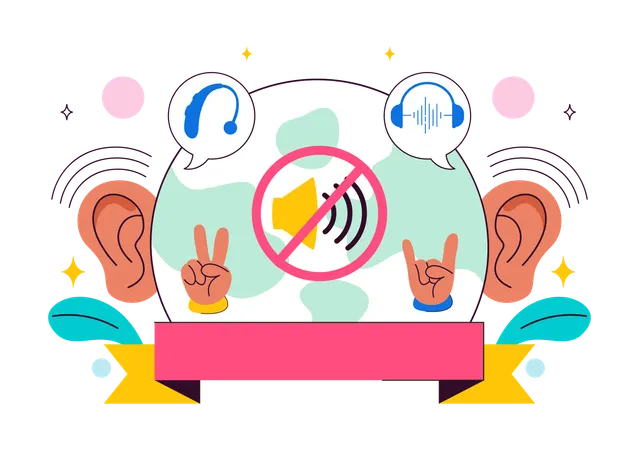 Deaf disability  Illustration