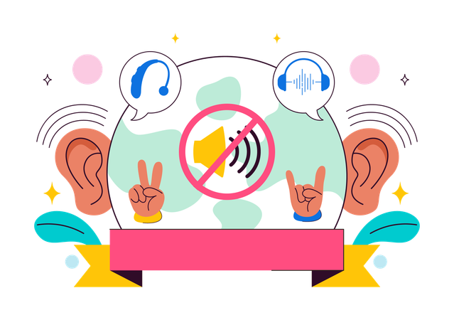 Deaf disability  Illustration