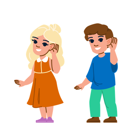 Deaf kids  Illustration