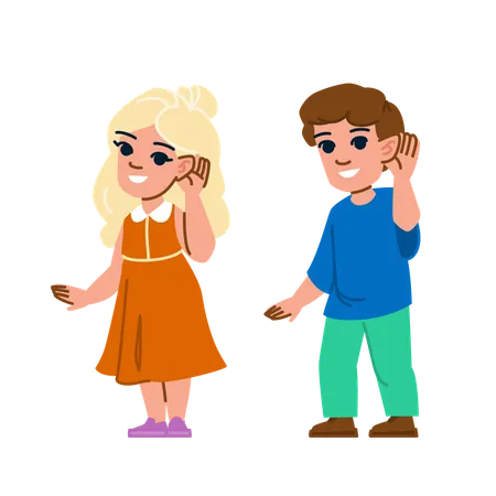 Deaf kids  Illustration