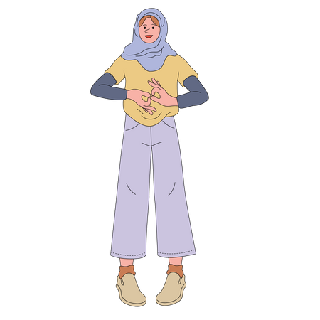 Deaf muslim woman Illustration