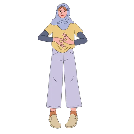 Deaf muslim woman  Illustration