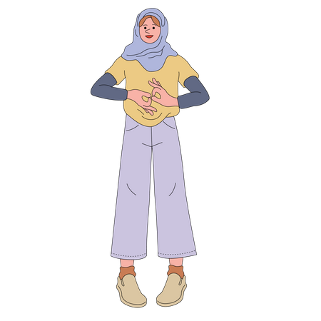 Deaf muslim woman  Illustration