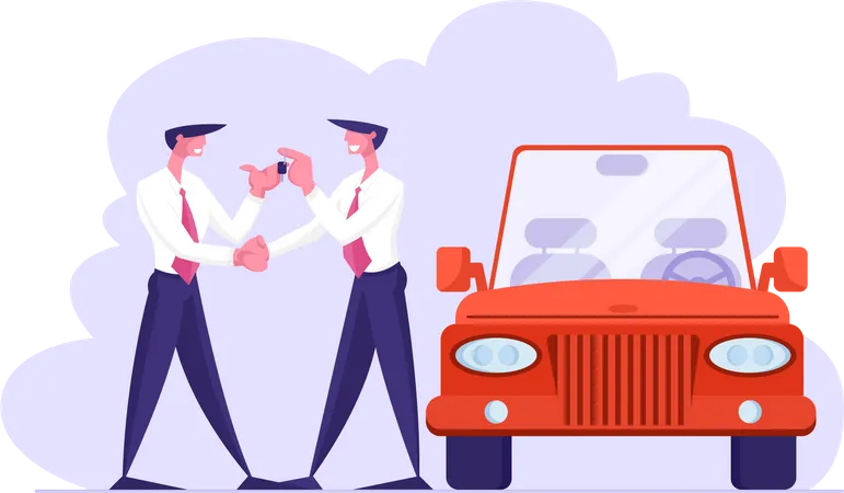 Dealer selling car  Illustration