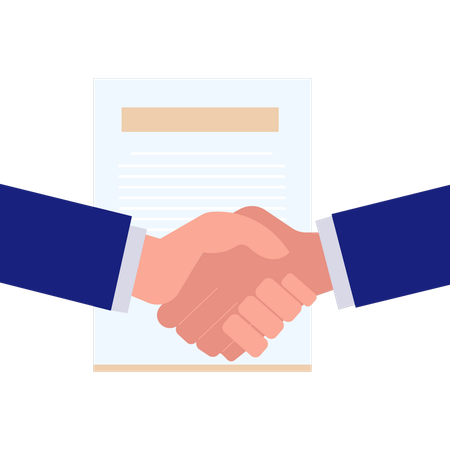 Dealing done on business agreement  Illustration