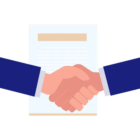 Dealing done on business agreement  Illustration