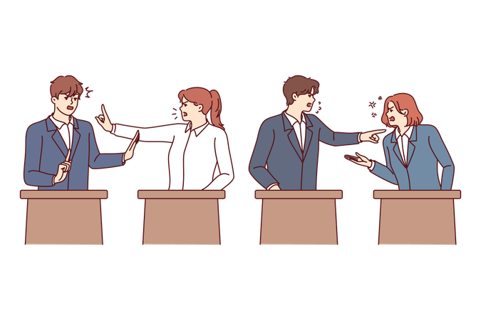 Debate of politicians  Illustration