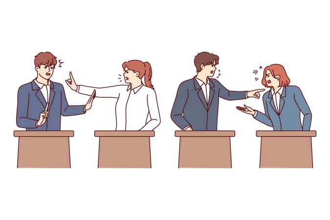 Debate of politicians  イラスト