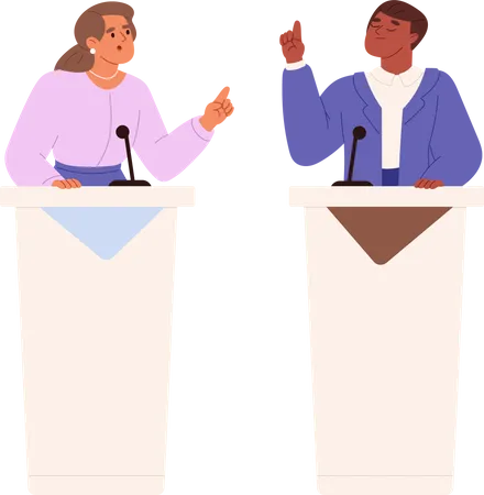 Debate presidencial o de políticos  Ilustración